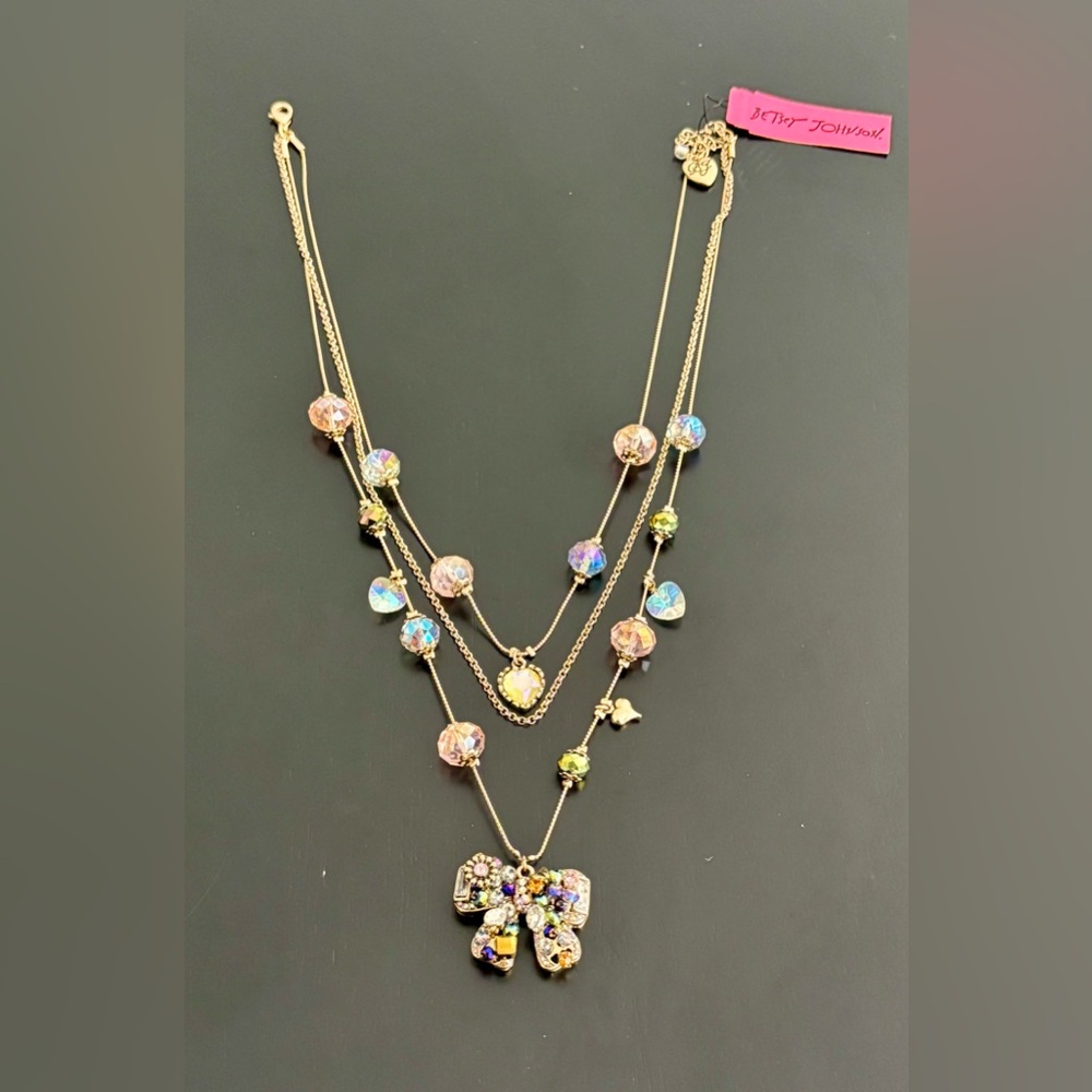 Betsey Johnson Triple Chain Layered Necklace